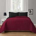 3-Piece Diamond Quilted Reversible Bedspread Coverlet Set