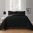 3-Piece Diamond Quilted Reversible Bedspread Coverlet Set