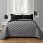 3-Piece Diamond Quilted Reversible Bedspread Coverlet Set