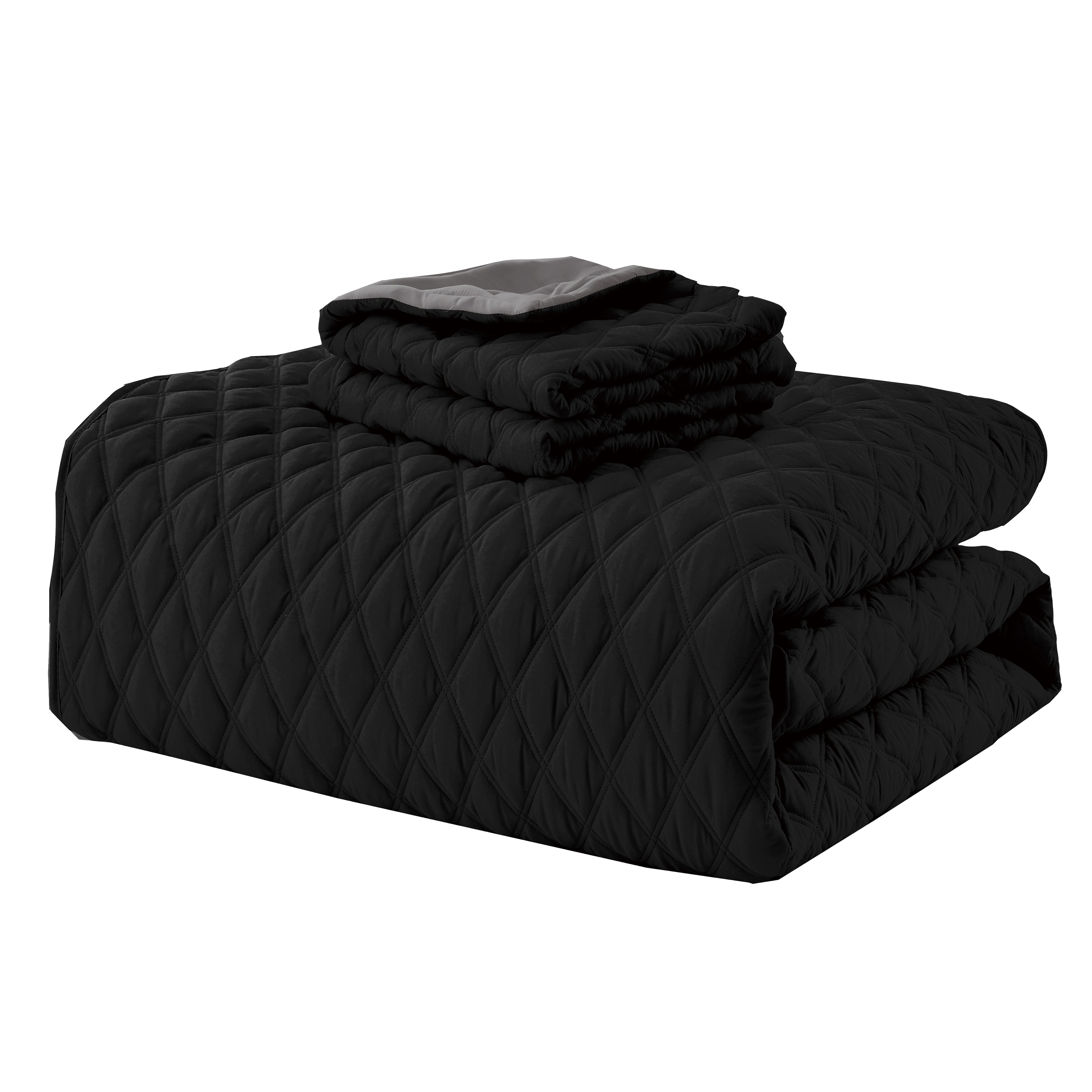 3-Piece Diamond Quilted Reversible Bedspread Coverlet Set