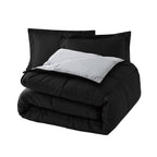 Reversible 3-Piece Box Stitched Comforter & Shams - Duvet Insert with 4 Corner Tabs