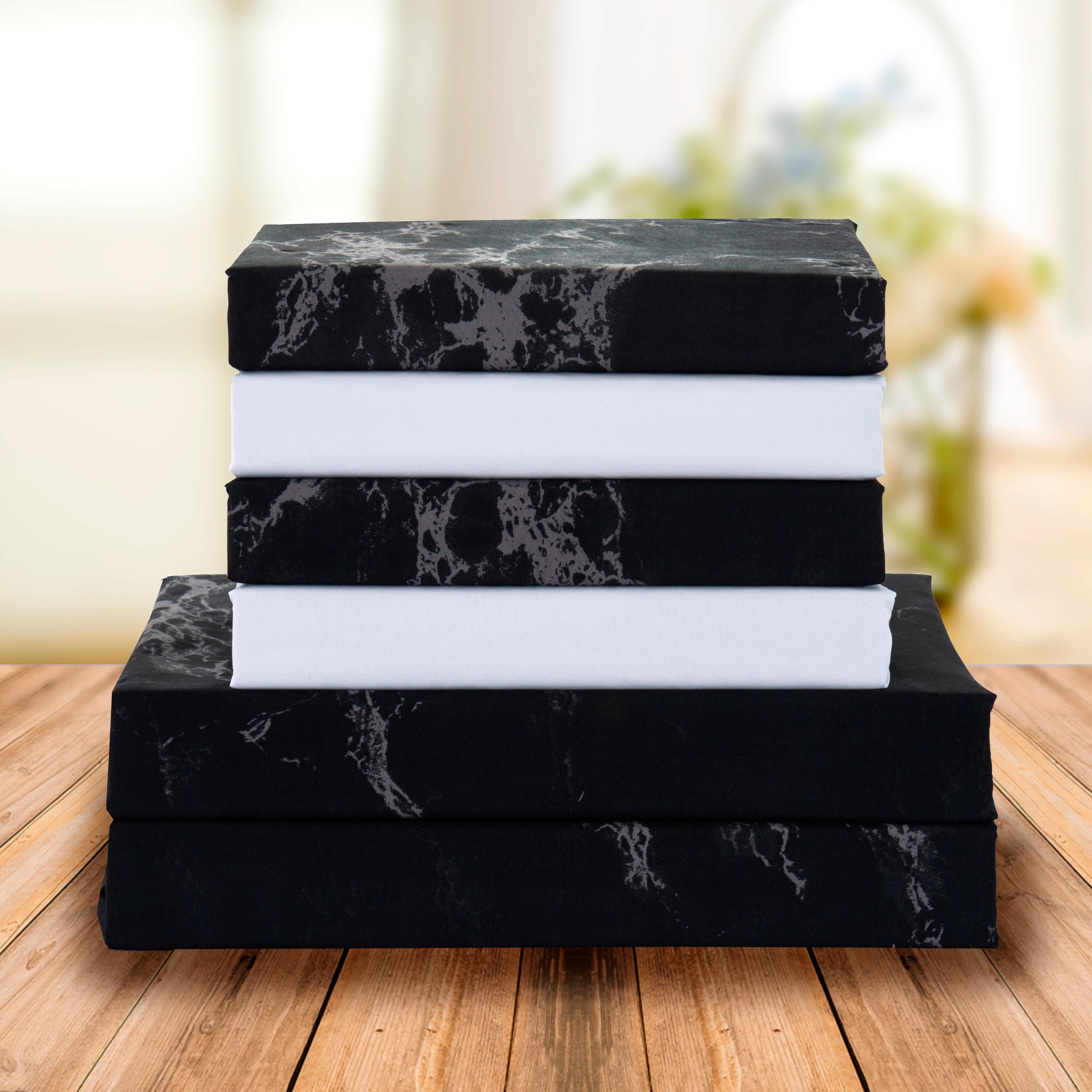 6-Piece Marble Printed Pattern - Soft as a Hotel Premium Quality