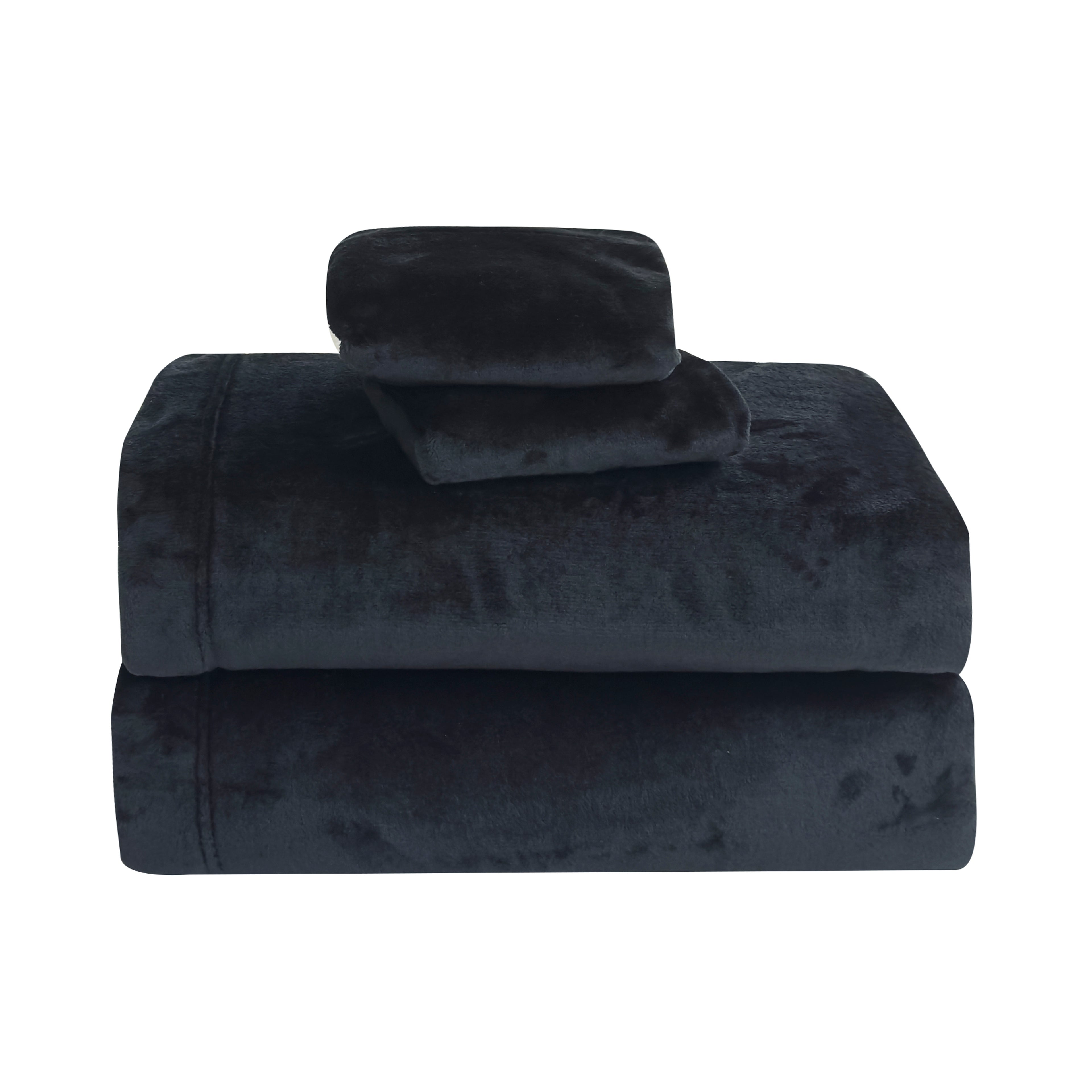 4-Piece Velvet Plush Flannel Sheet Set
