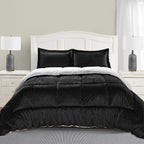 3-Piece Micro-Suede Reversible Sherpa - Solid Color Design Comforter Set