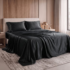 Fine 4-Piece Silky Satin Sheet Set, Moody Shades