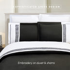 3-Piece Greek Embroidered Duvet Cover Set