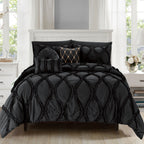 10-Piece Infinity Design Comforter Set - Includes 4-Piece Sheet Set with Double Sided Storage Pockets