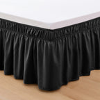 1-Piece Ruffle Bed Skirt - Around Style Elastic Bed Wrap - 16 inch Drop