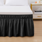 1-Piece Ruffle Bed Skirt - Around Style Elastic Bed Wrap - 16 inch Drop