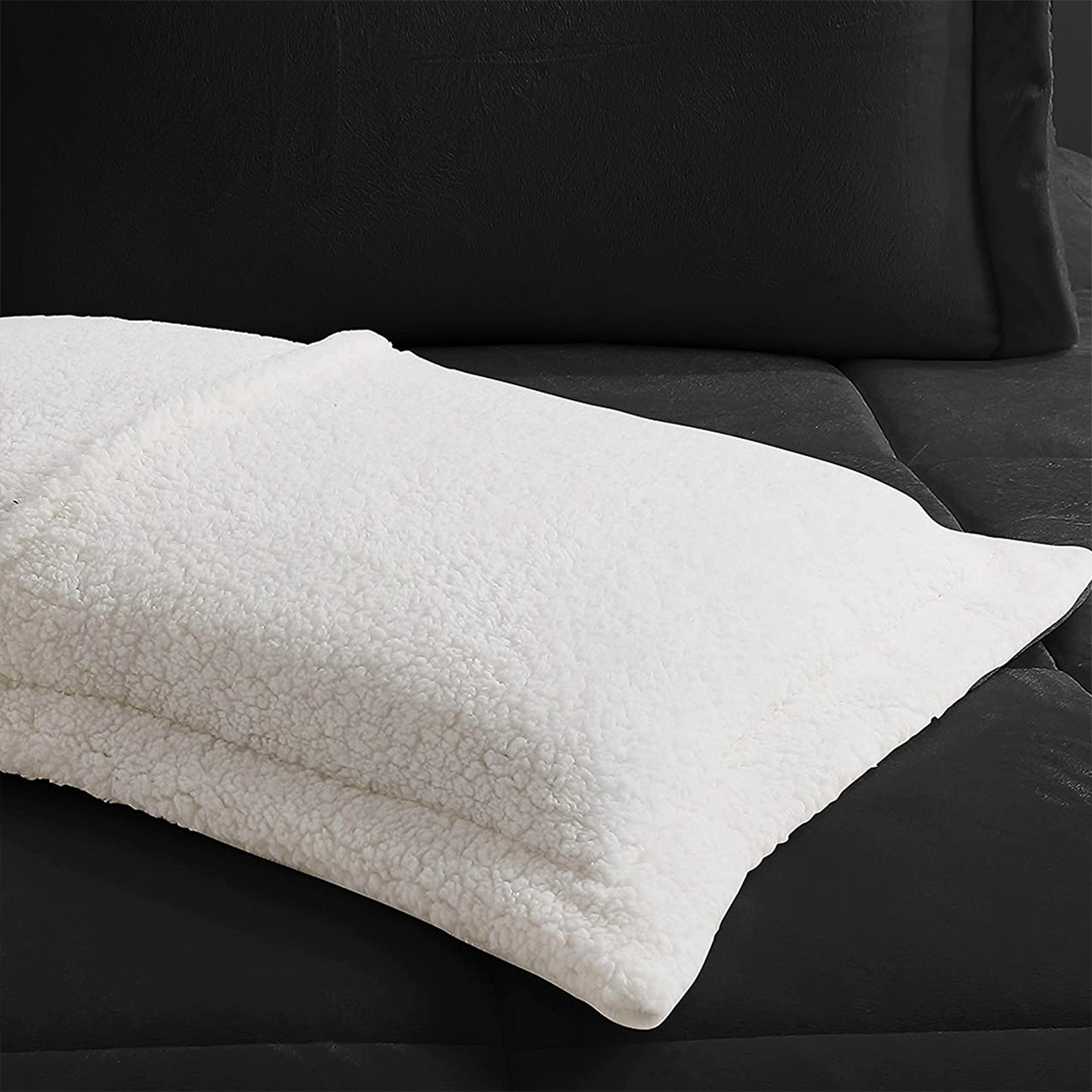3-Piece Micro-Suede Reversible Sherpa - Solid Color Design Comforter Set