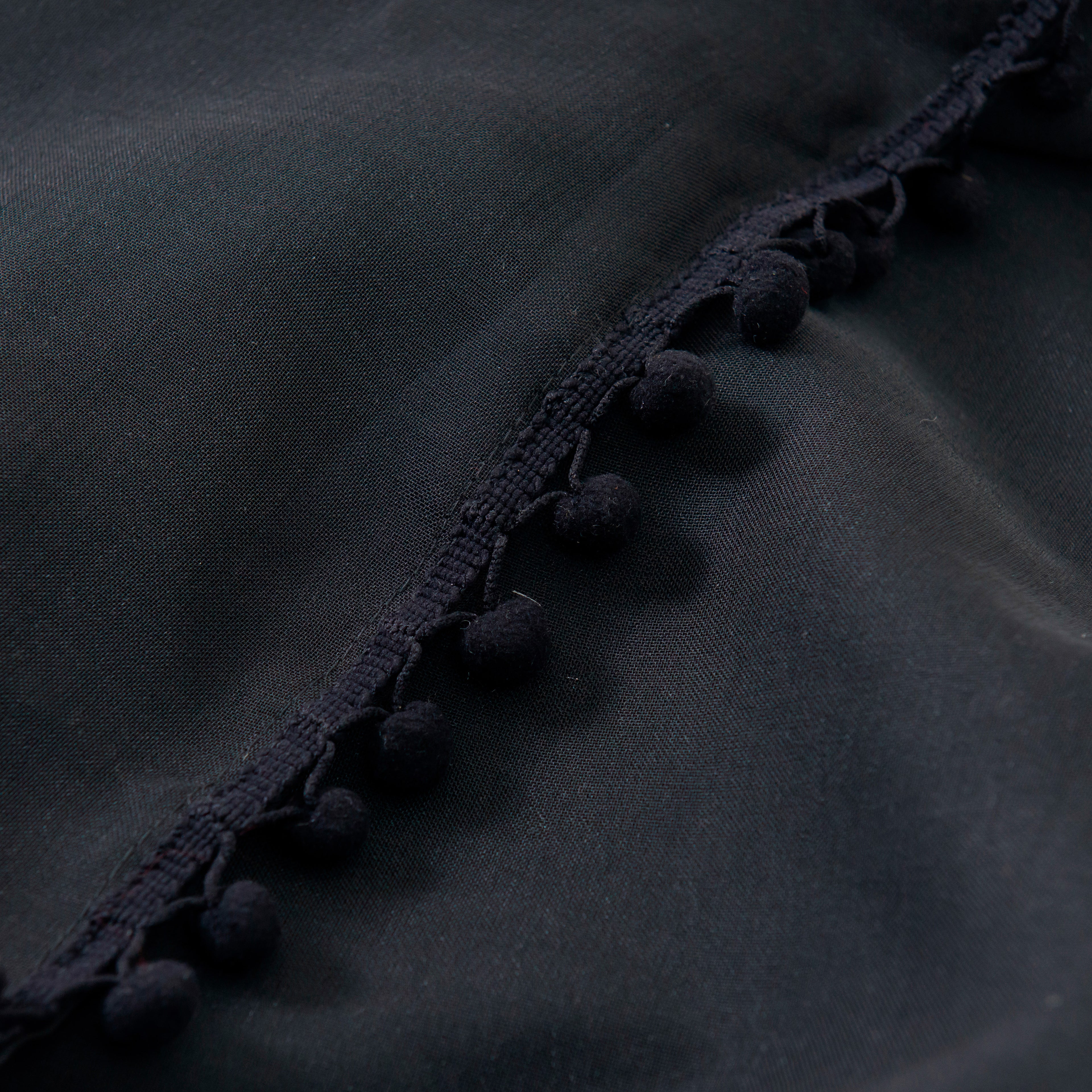 Set of 2 Pom Pom Tasseled Sheer Curtain - Rod Pocket