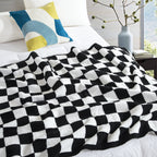 50" x 70"  Ultra Soft Checkered Knitted Throw Blanket