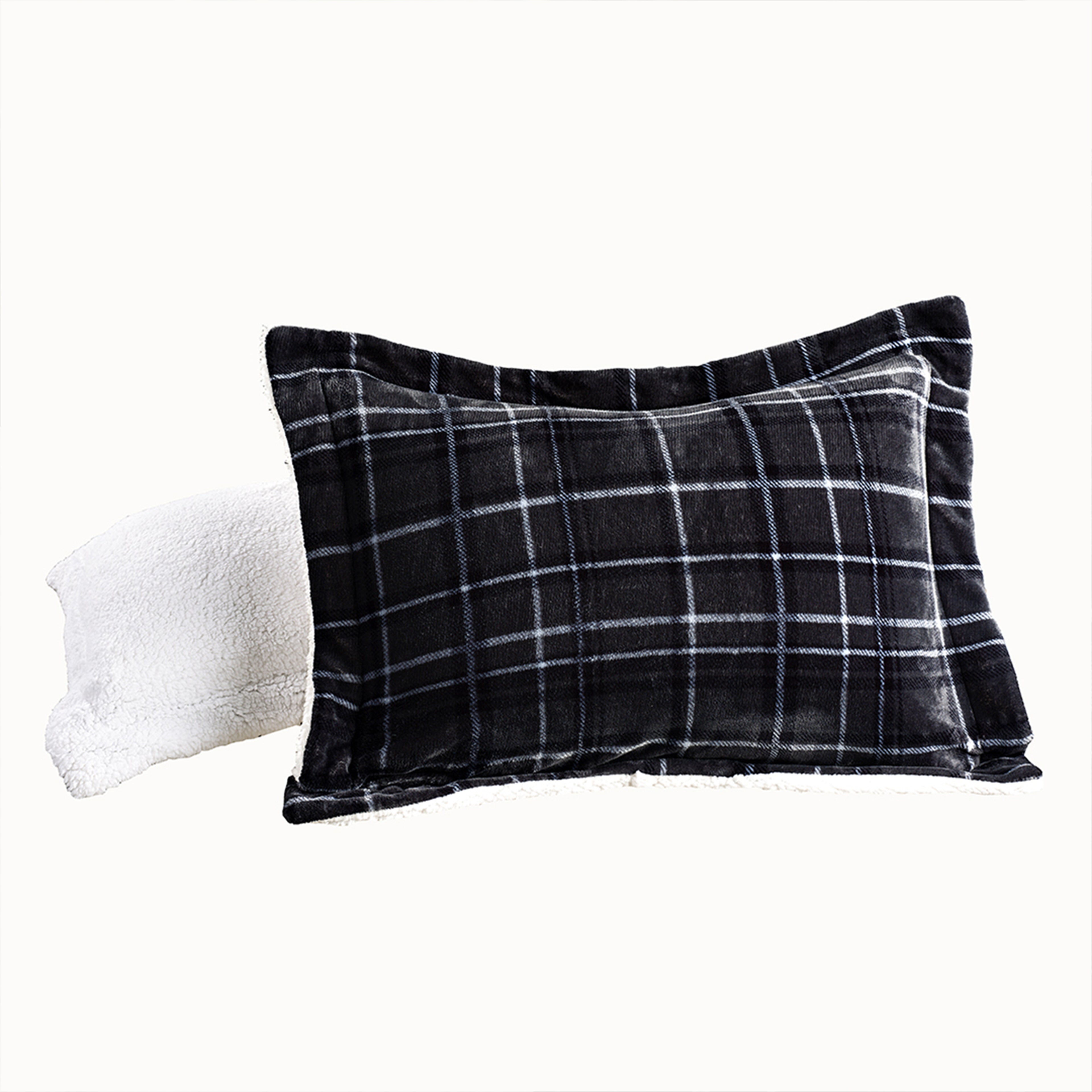 3-Piece Plaid Micro-Suede Reversible Sherpa - Comforter Set