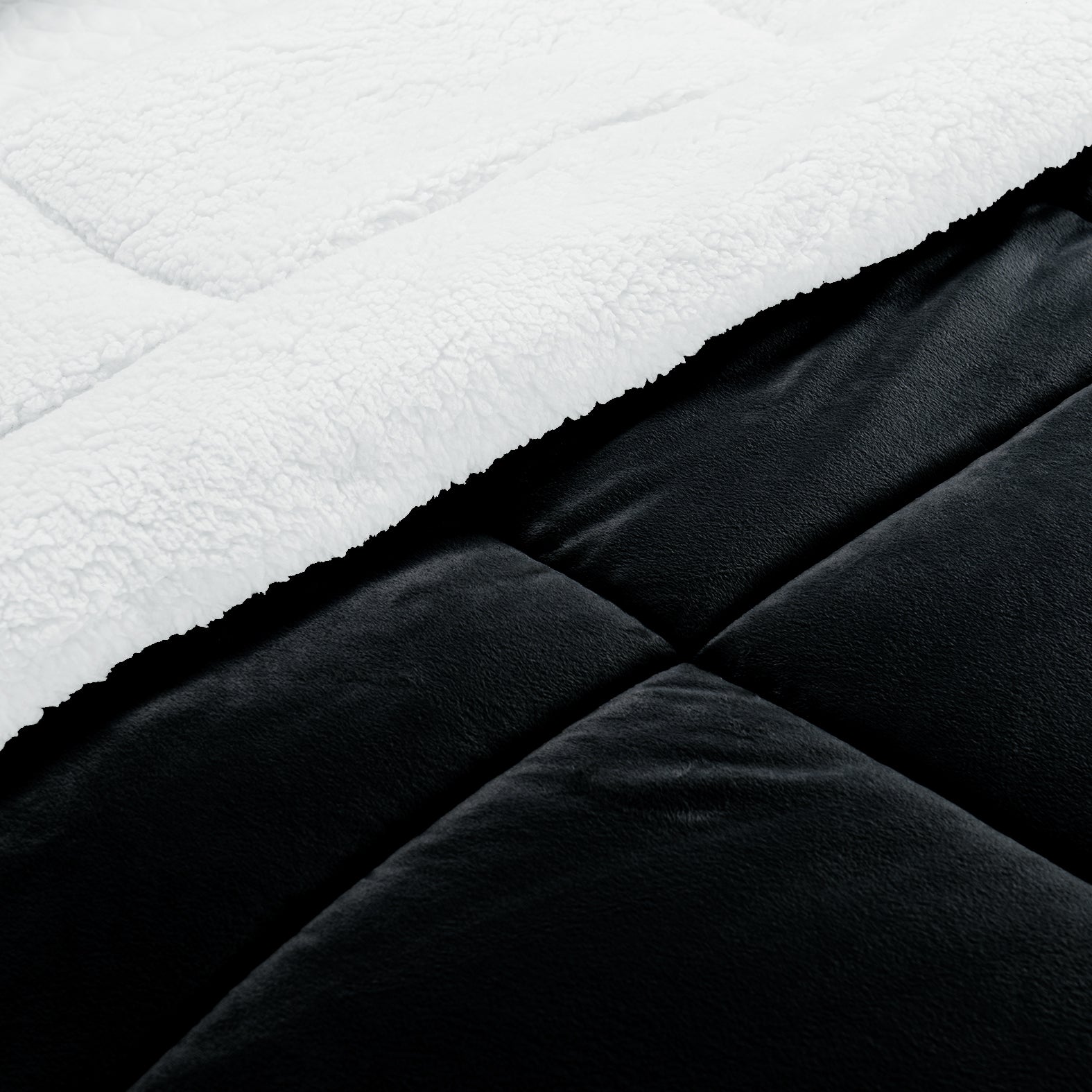 3-Piece Stripe Micro-Suede Reversible Sherpa - Comforter Set