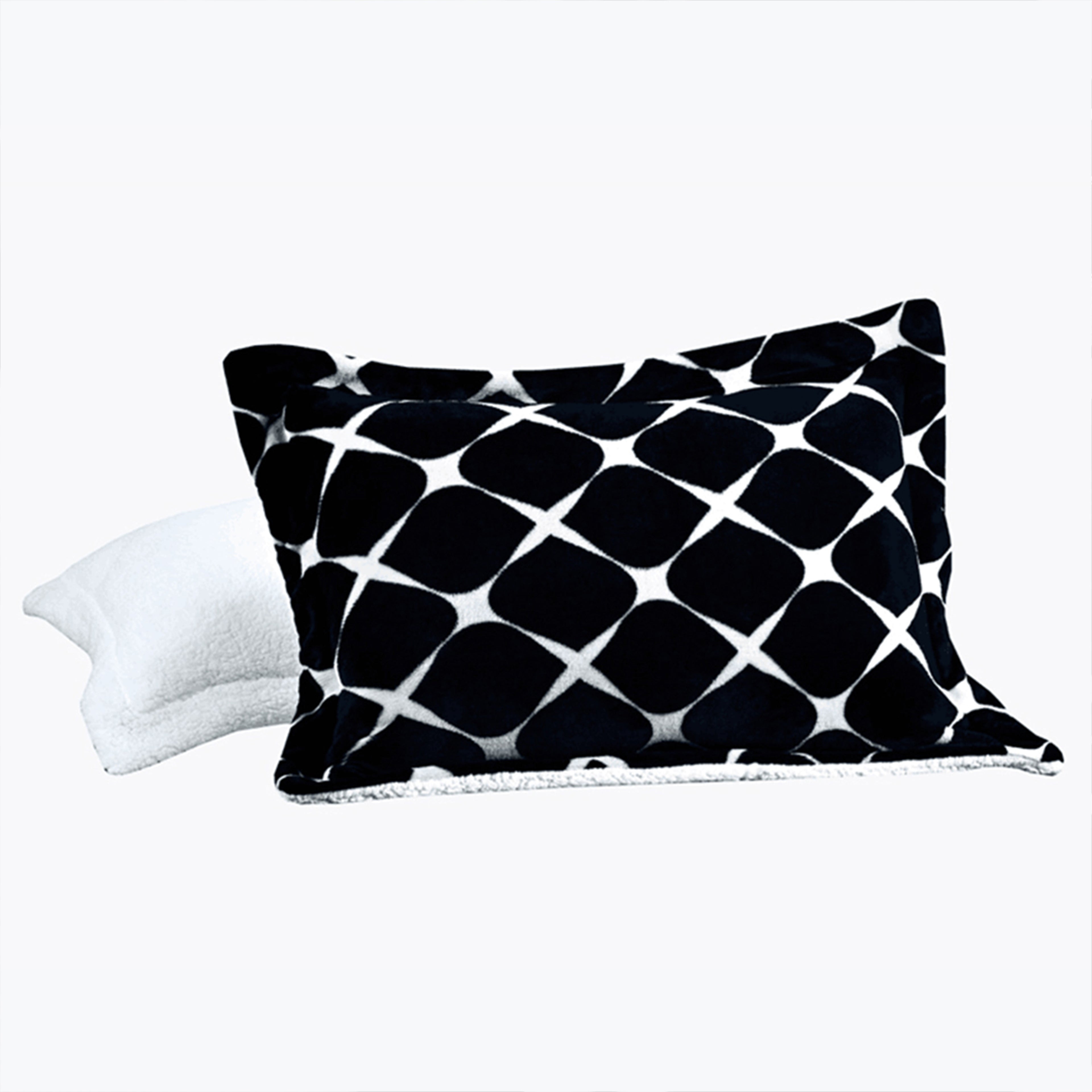 3-Piece Micro-Suede Reversible Sherpa - Bloomingdale Pattern Comforter Set