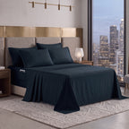 Extra deep 18-24 Inch Pocket 3 Line Embroidery, 6-Piece Sheet Set, Moody Shades