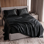 Fine 4-Piece Silky Satin Sheet Set, Moody Shades
