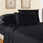 Essential 6-Piece 3-Line Embroidery Sheet Set, Soft as a Hotel Premium Quality,  Moody Shades