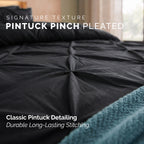 8-Piece Pintuck Pinch Pleated Comforter Set - Includes 4-Piece Sheet Set with Double Sided Storage Pockets