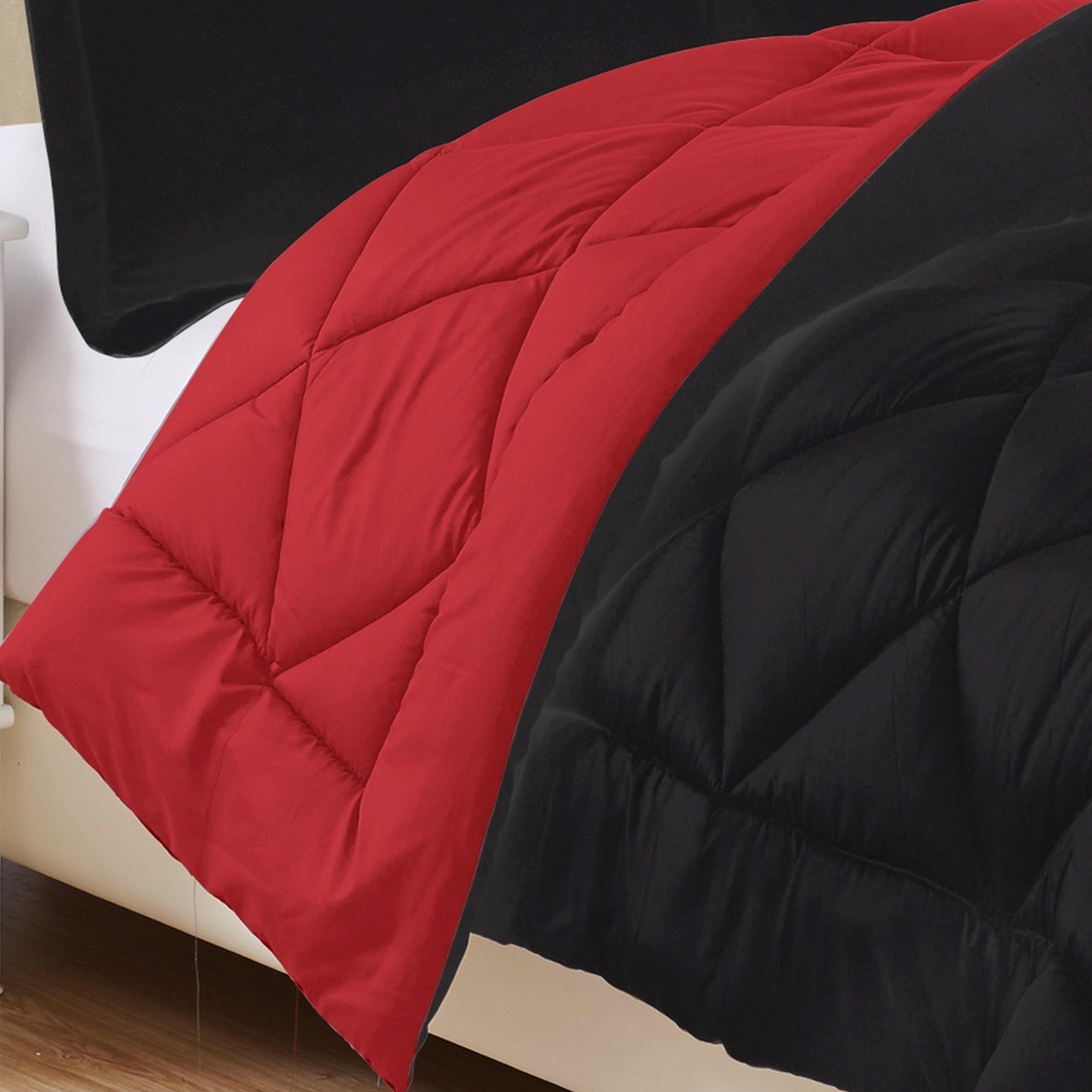 3-Piece Reversible Diamond Stitched Comforter & Shams