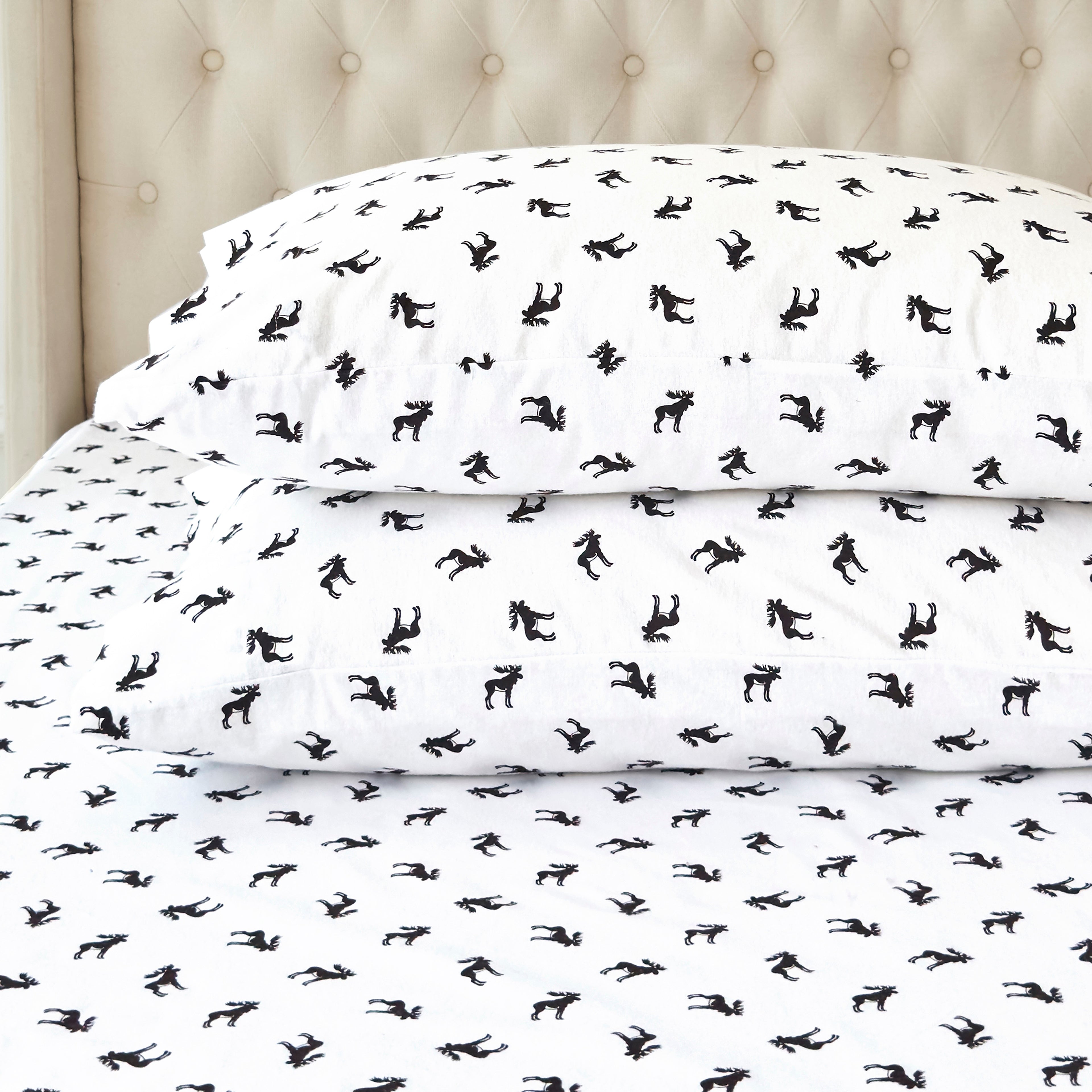 4-Piece Holiday Cotton Flannel Sheet Set - 100% Turkish Cotton