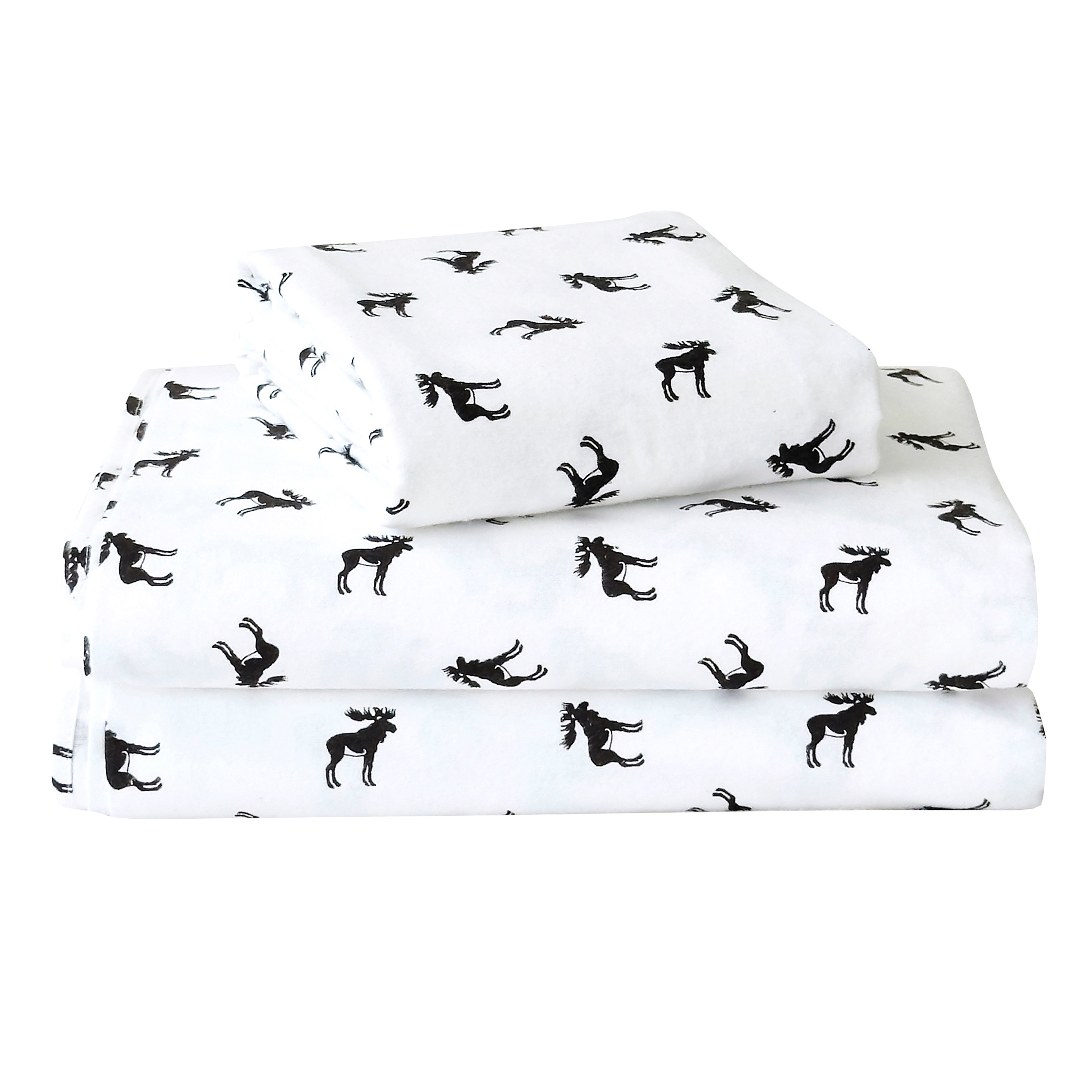 4-Piece Holiday Cotton Flannel Sheet Set - 100% Turkish Cotton