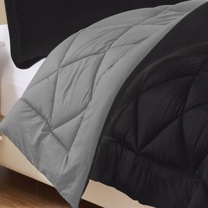Elegant Comfort 3-Piece Reversible Diamond Stitched Comforter & Shams