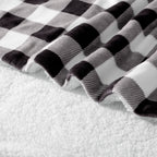 Buffalo Plaid Flannel Fleece Sherpa Throw Blanket