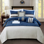 12-Piece Cirena Micro suede Comforter Set, Includes 6-Piece Sheet Set with Double Sided Storage Pockets