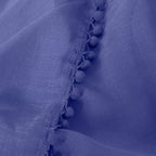 Set of 2 Pom Pom Tasseled Sheer Curtain - Rod Pocket