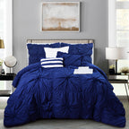 12-Piece Amy Oversized Comforter Set - Includes 6-Piece Sheet Set with Double Sided Storage Pockets