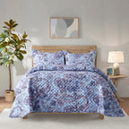 3-Piece Paisley Quilted Reversible Bedspread Coverlet Set