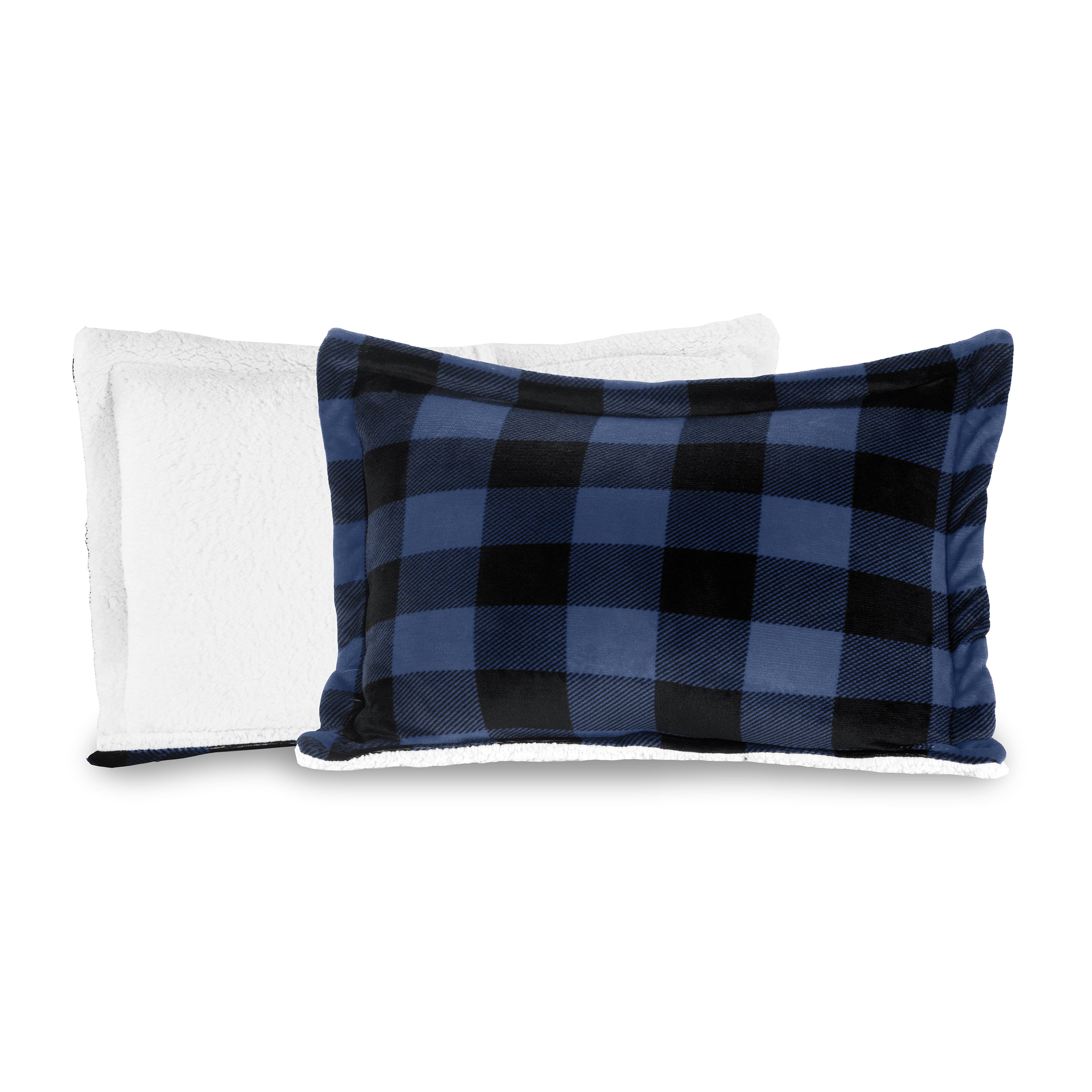 3-Piece Buffalo Micro-Suede Reversible Sherpa - Lodge-Plaid Pattern Comforter Set