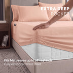 Extra deep Pocket 3 Line Embroidery, 6-Piece Sheet Set