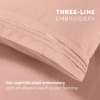 Extra deep Pocket 3 Line Embroidery, 6-Piece Sheet Set