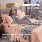 Extra deep Pocket 3 Line Embroidery, 6-Piece Sheet Set