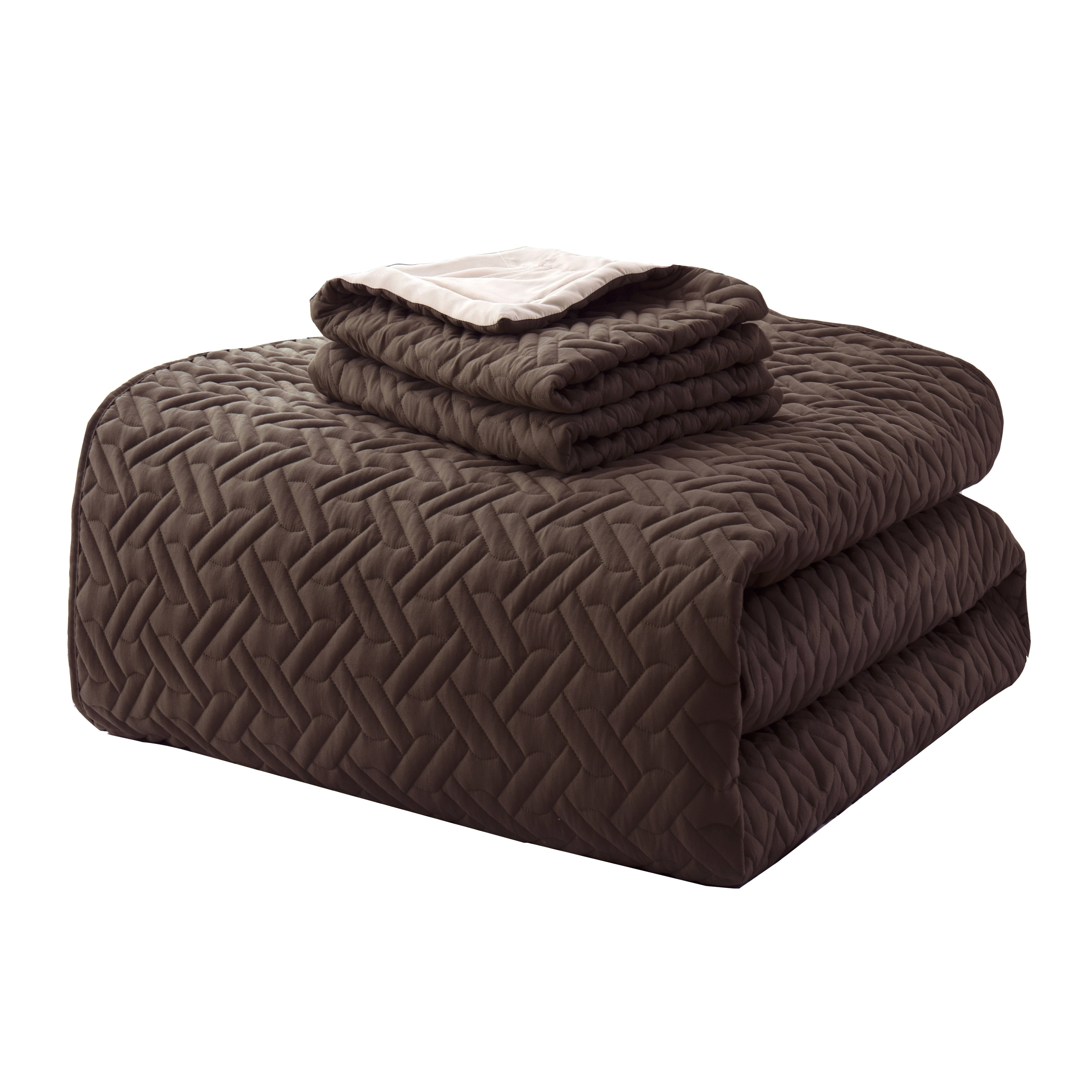 3-Piece Majestic Quilted Reversible Bedspread Coverlet Set