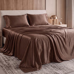 Fine 4-Piece Silky Satin Sheet Set, Moody Shades