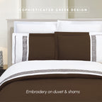 3-Piece Greek Embroidered Duvet Cover Set