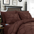 8-Piece Pintuck Pinch Pleated Comforter Set - Includes 4-Piece Sheet Set with Double Sided Storage Pockets