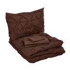 8-Piece Pintuck Pinch Pleated Comforter Set - Includes 4-Piece Sheet Set with Double Sided Storage Pockets