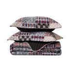3-Piece Patch Plaid Quilted Reversible Bedspread Coverlet Set
