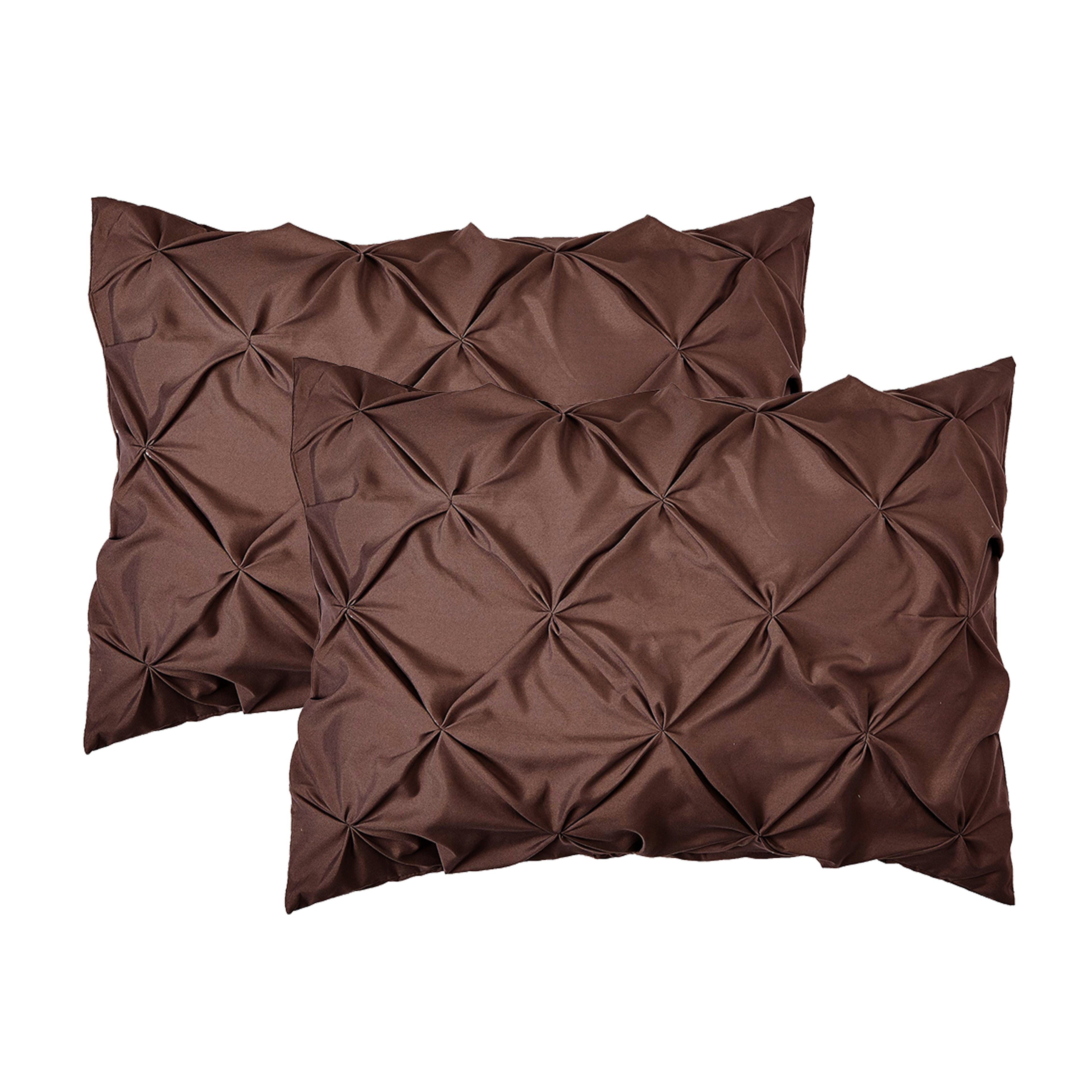 8-Piece Pintuck Pinch Pleated Comforter Set - Includes 4-Piece Sheet Set with Double Sided Storage Pockets