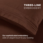 Extra deep 18-24 Inch Pocket 3 Line Embroidery, 6-Piece Sheet Set, Moody Shades