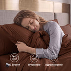 Extra deep 18-24 Inch Pocket 3 Line Embroidery, 6-Piece Sheet Set, Moody Shades