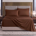 Extra deep 18-24 Inch Pocket 3 Line Embroidery, 6-Piece Sheet Set, Moody Shades