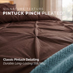8-Piece Pintuck Pinch Pleated Comforter Set - Includes 4-Piece Sheet Set with Double Sided Storage Pockets