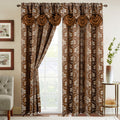 Set of 2 Saffa Jacquard Look Curtain Panels - 54" W x 84" L