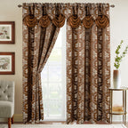 Set of 2 Saffa Jacquard Look Curtain Panels - 54" W x 84" L