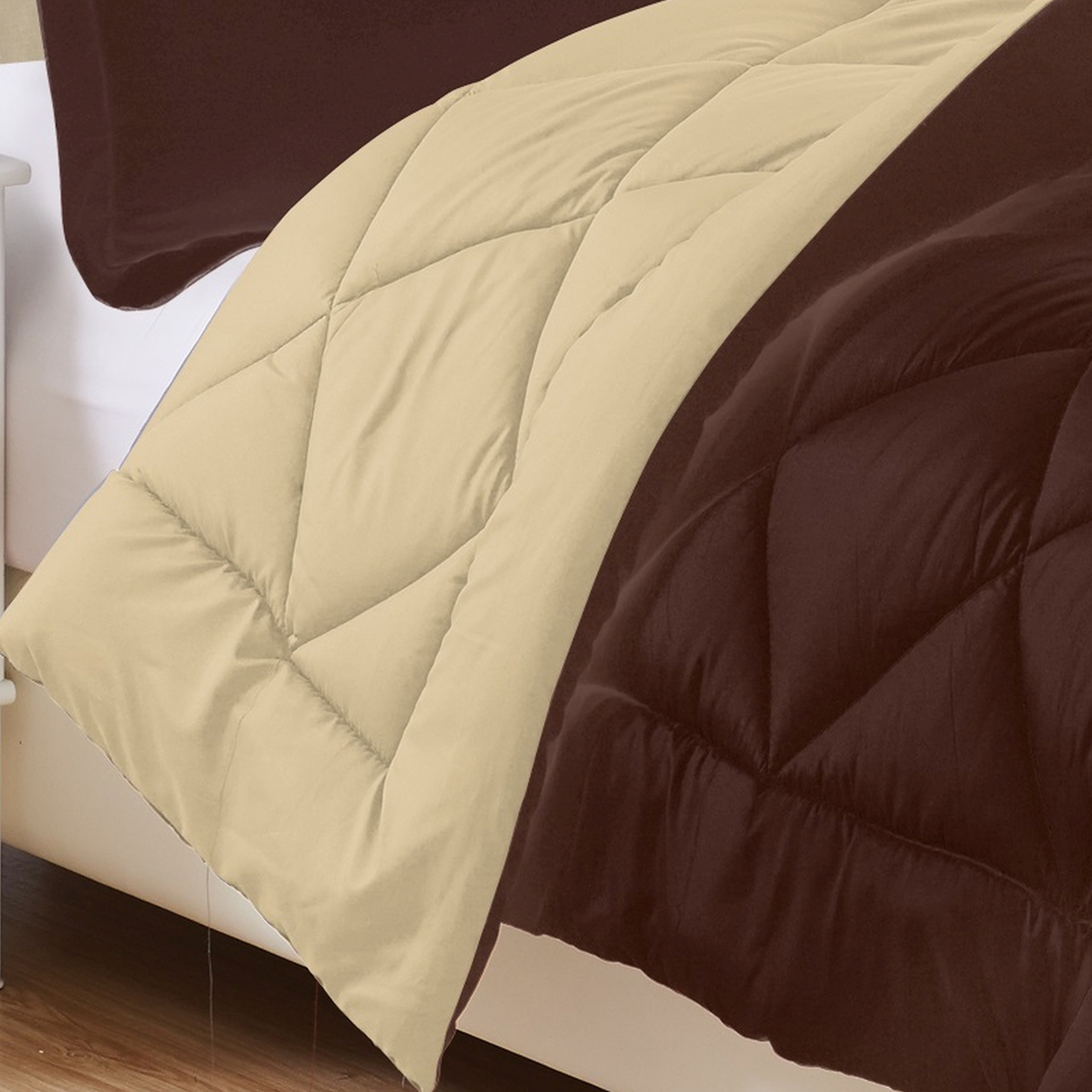 3-Piece Reversible Diamond Stitched Comforter & Shams
